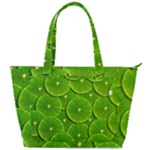 Lime Textures Macro, Tropical Fruits, Citrus Fruits, Green Lemon Texture Back Pocket Shoulder Bag 