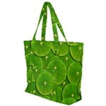 Lime Textures Macro, Tropical Fruits, Citrus Fruits, Green Lemon Texture Zip Up Canvas Bag