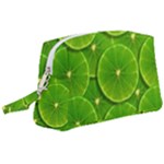Lime Textures Macro, Tropical Fruits, Citrus Fruits, Green Lemon Texture Wristlet Pouch Bag (Large)