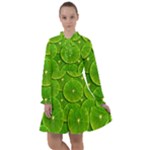 Lime Textures Macro, Tropical Fruits, Citrus Fruits, Green Lemon Texture All Frills Chiffon Dress