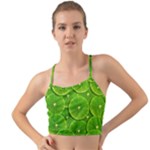 Lime Textures Macro, Tropical Fruits, Citrus Fruits, Green Lemon Texture Mini Tank Bikini Top