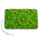 Lime Textures Macro, Tropical Fruits, Citrus Fruits, Green Lemon Texture Pen Storage Case (M)