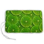 Lime Textures Macro, Tropical Fruits, Citrus Fruits, Green Lemon Texture Pen Storage Case (L)