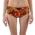 Oranges Patterns Tropical Fruits, Citrus Fruits Reversible Mid-Waist Bikini Bottoms