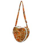 Oranges Patterns Tropical Fruits, Citrus Fruits Heart Shoulder Bag