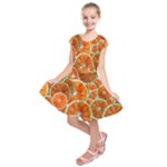 Oranges Patterns Tropical Fruits, Citrus Fruits Kids  Short Sleeve Dress