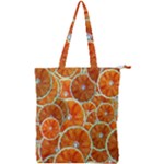 Oranges Patterns Tropical Fruits, Citrus Fruits Double Zip Up Tote Bag