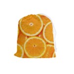 Oranges Textures, Close-up, Tropical Fruits, Citrus Fruits, Fruits Drawstring Pouch (Large)