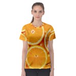 Oranges Textures, Close-up, Tropical Fruits, Citrus Fruits, Fruits Women s Sport Mesh T-Shirt