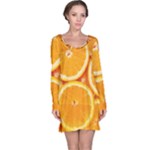 Oranges Textures, Close-up, Tropical Fruits, Citrus Fruits, Fruits Long Sleeve Nightdress