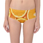 Oranges Textures, Close-up, Tropical Fruits, Citrus Fruits, Fruits Mid-Waist Bikini Bottoms