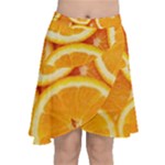 Oranges Textures, Close-up, Tropical Fruits, Citrus Fruits, Fruits Chiffon Wrap Front Skirt