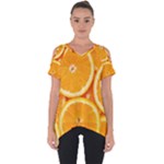 Oranges Textures, Close-up, Tropical Fruits, Citrus Fruits, Fruits Cut Out Side Drop T-Shirt