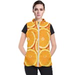 Oranges Textures, Close-up, Tropical Fruits, Citrus Fruits, Fruits Women s Puffer Vest