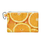Oranges Textures, Close-up, Tropical Fruits, Citrus Fruits, Fruits Canvas Cosmetic Bag (Medium)