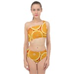 Oranges Textures, Close-up, Tropical Fruits, Citrus Fruits, Fruits Spliced Up Two Piece Swimsuit