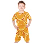 Oranges Textures, Close-up, Tropical Fruits, Citrus Fruits, Fruits Kids  T-Shirt and Shorts Set