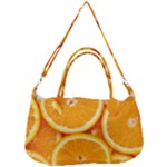 Oranges Textures, Close-up, Tropical Fruits, Citrus Fruits, Fruits Removable Strap Handbag