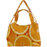 Oranges Textures, Close-up, Tropical Fruits, Citrus Fruits, Fruits Double Compartment Shoulder Bag