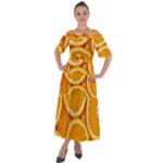 Oranges Textures, Close-up, Tropical Fruits, Citrus Fruits, Fruits Shoulder Straps Boho Maxi Dress 