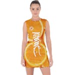 Oranges Textures, Close-up, Tropical Fruits, Citrus Fruits, Fruits Lace Up Front Bodycon Dress