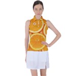 Oranges Textures, Close-up, Tropical Fruits, Citrus Fruits, Fruits Women s Sleeveless Polo T-Shirt