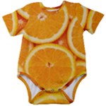 Oranges Textures, Close-up, Tropical Fruits, Citrus Fruits, Fruits Baby Short Sleeve Bodysuit