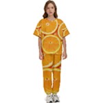 Oranges Textures, Close-up, Tropical Fruits, Citrus Fruits, Fruits Kids  T-Shirt and Pants Sports Set