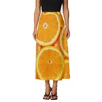 Oranges Textures, Close-up, Tropical Fruits, Citrus Fruits, Fruits Classic Midi Chiffon Skirt
