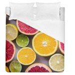 Oranges, Grapefruits, Lemons, Limes, Fruits Duvet Cover (Queen Size)