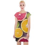 Oranges, Grapefruits, Lemons, Limes, Fruits Cap Sleeve Bodycon Dress