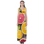 Oranges, Grapefruits, Lemons, Limes, Fruits Empire Waist Maxi Dress