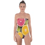 Oranges, Grapefruits, Lemons, Limes, Fruits Tie Back One Piece Swimsuit