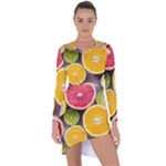 Oranges, Grapefruits, Lemons, Limes, Fruits Asymmetric Cut-Out Shift Dress