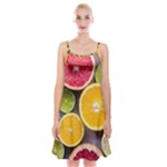 Oranges, Grapefruits, Lemons, Limes, Fruits Spaghetti Strap Velvet Dress