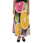 Oranges, Grapefruits, Lemons, Limes, Fruits Flared Maxi Skirt