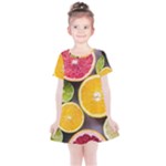 Oranges, Grapefruits, Lemons, Limes, Fruits Kids  Simple Cotton Dress