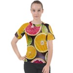 Oranges, Grapefruits, Lemons, Limes, Fruits Women s Sport Raglan T-Shirt