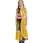 Oranges, Grapefruits, Lemons, Limes, Fruits Kids  Satin Sleeveless Maxi Dress