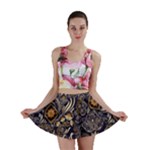Paisley Texture, Floral Ornament Texture Mini Skirt