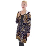 Paisley Texture, Floral Ornament Texture Hooded Pocket Cardigan