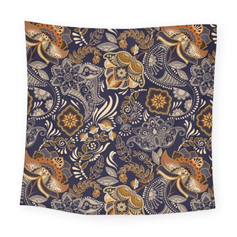 Paisley Texture, Floral Ornament Texture Square Tapestry (Large) from UrbanLoad.com
