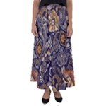 Paisley Texture, Floral Ornament Texture Flared Maxi Skirt