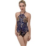 Paisley Texture, Floral Ornament Texture Go with the Flow One Piece Swimsuit