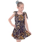Paisley Texture, Floral Ornament Texture Kids  Tie Up Tunic Dress