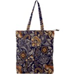 Paisley Texture, Floral Ornament Texture Double Zip Up Tote Bag