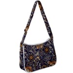 Paisley Texture, Floral Ornament Texture Zip Up Shoulder Bag