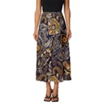 Paisley Texture, Floral Ornament Texture Classic Midi Chiffon Skirt
