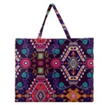 Pattern, Ornament, Motif, Colorful Zipper Large Tote Bag