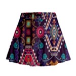Pattern, Ornament, Motif, Colorful Mini Flare Skirt